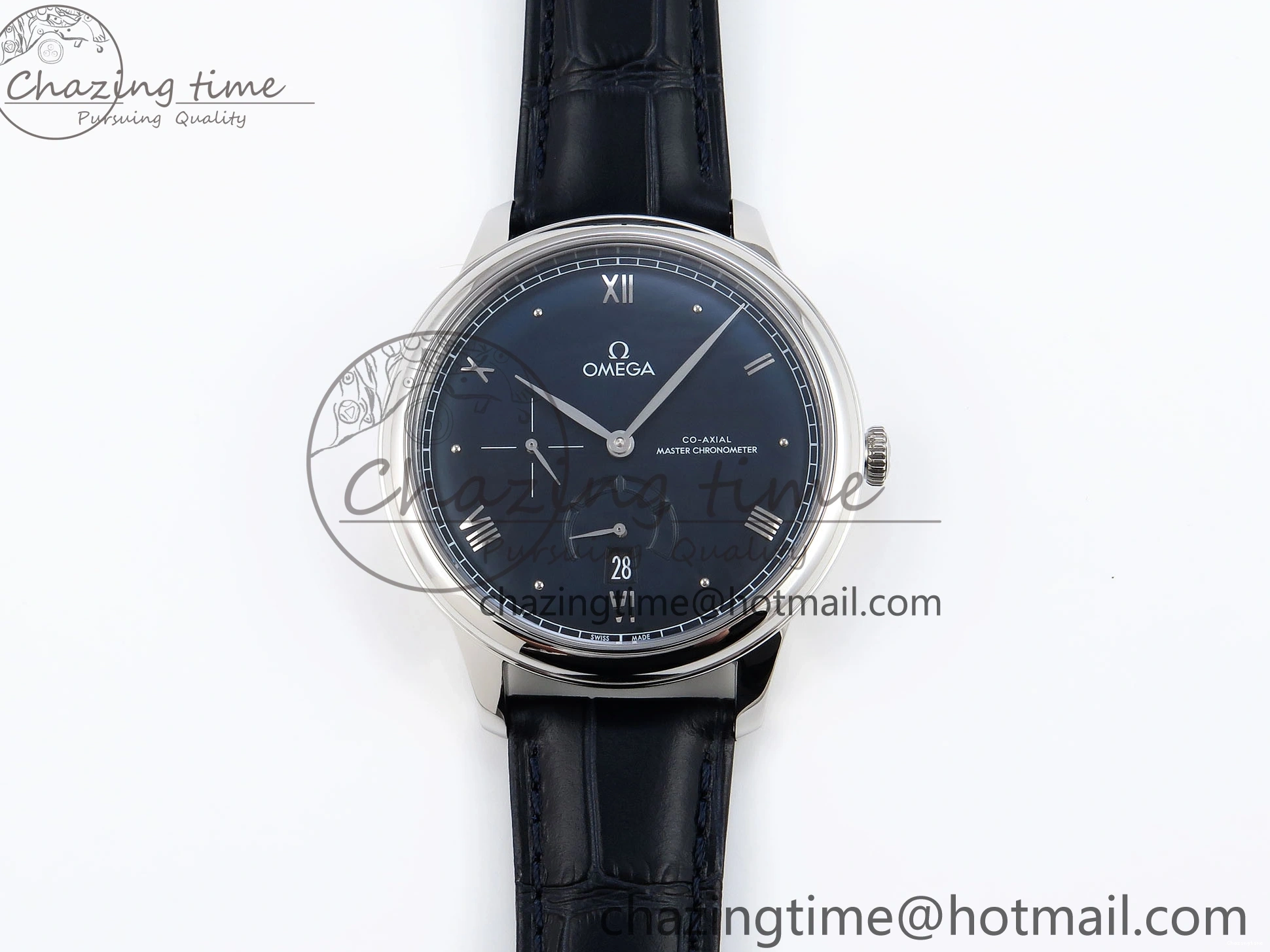 1221 De Ville Power Reserve SS MKF 1:1 Best Edition Black Dial on Black Leather Strap A Packable 7744